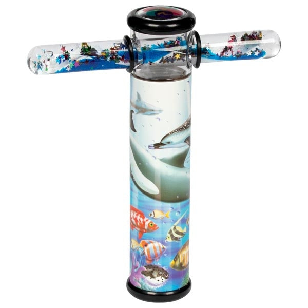 Kaleidoscoop met dolfijnen en een witblauwe toverstaf , sensoriek en motoriek speelgoed van Toys42hands