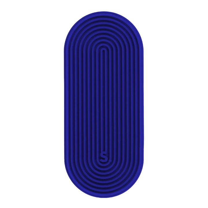 blauwe silicone sticker, fidget sticker van speks, speks slabs