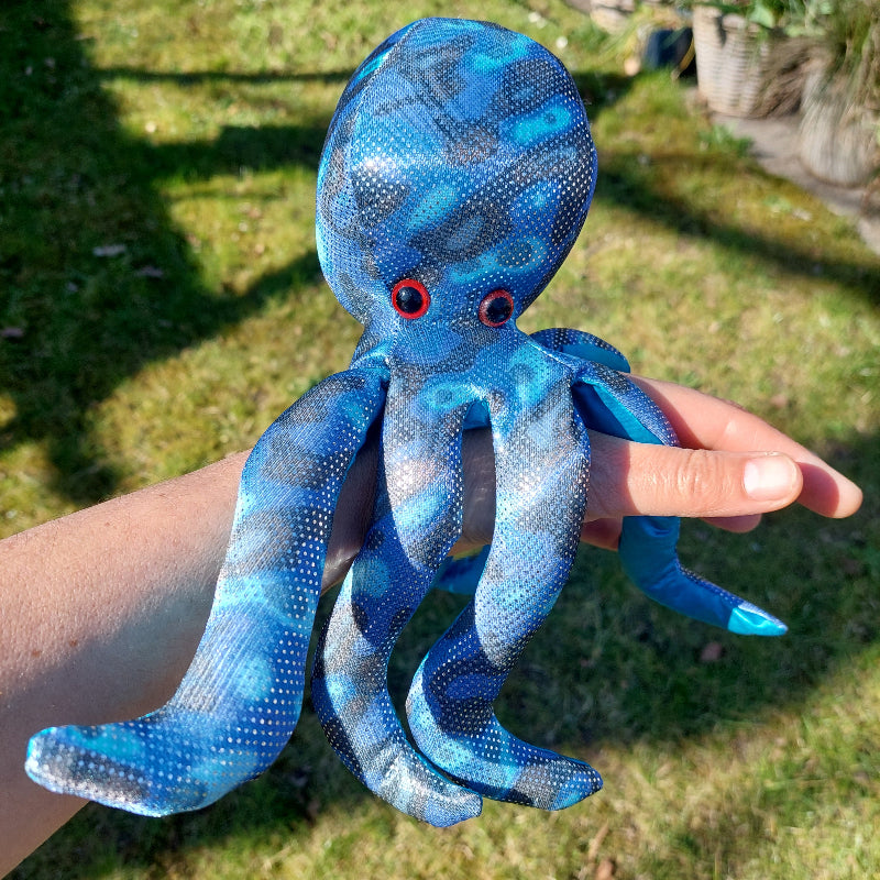 grote zanddier knuffel blauwe octopus, sensoriekmateriaal, 