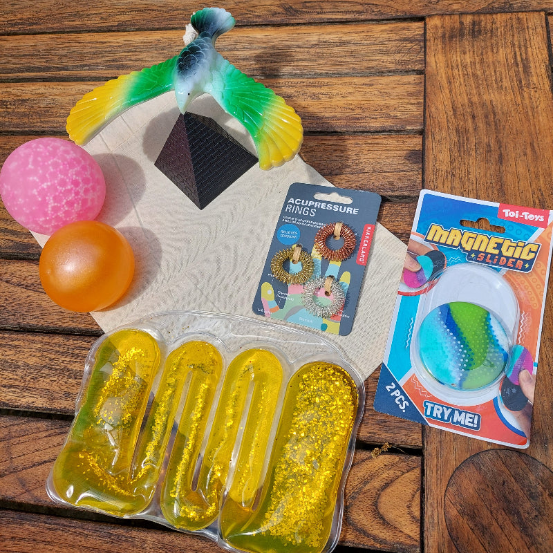 fier en focus, ontprikkel set, test set, vingervogel, fidget set