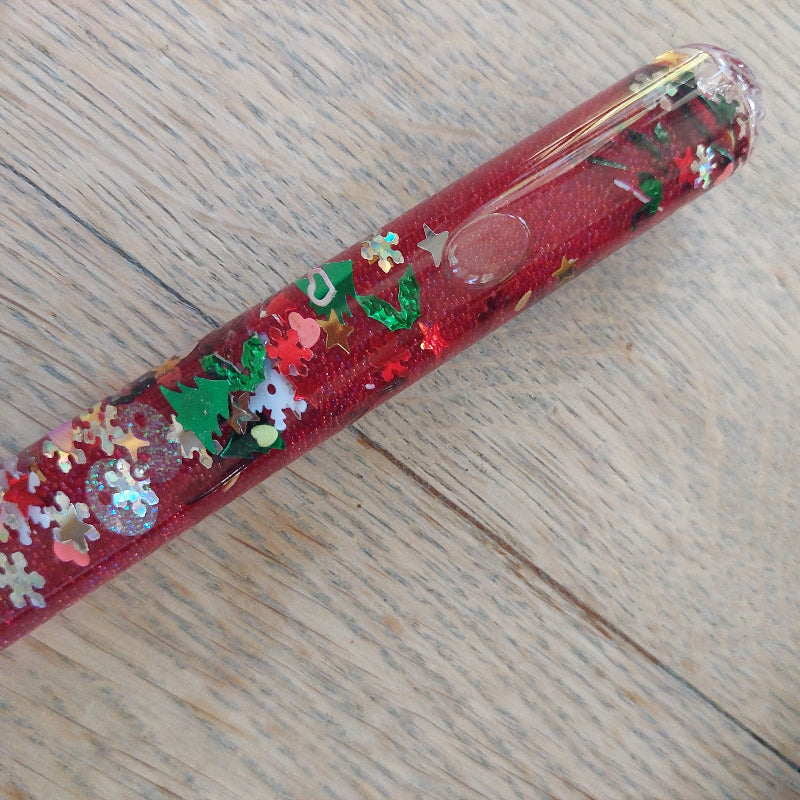 details van de glitter bij rode toverstaf, toverstaaf rood, roter zauberstab mit glitter