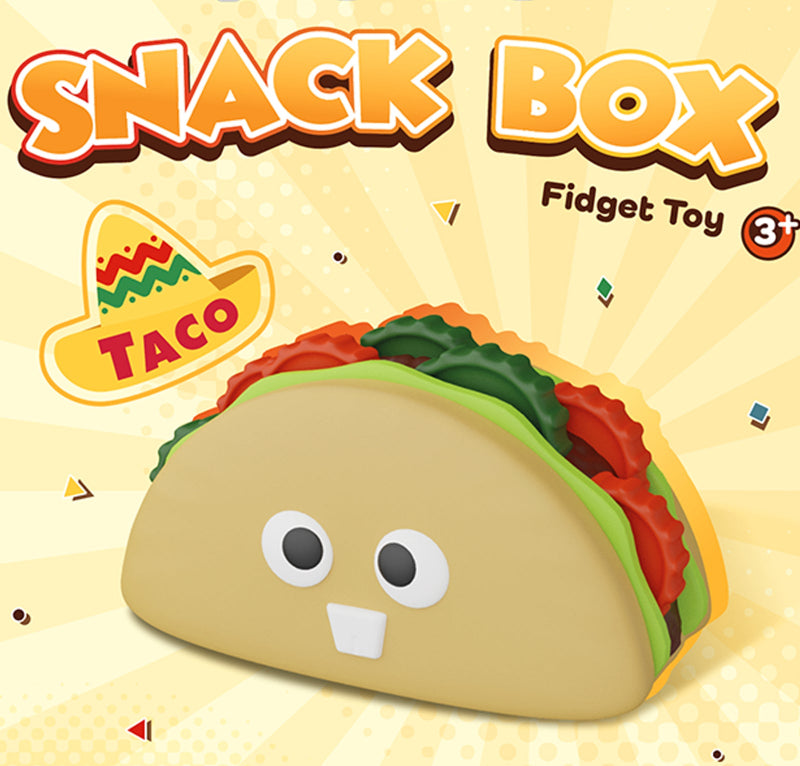 snack box fidget toy taco, mechanische fidget voor motorikkist en sensoriek materiaal
