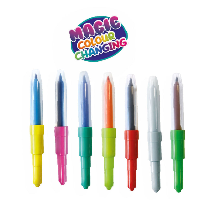 overzicht van de 6 kleur blaasstifen en de magische kleur verander pen van ses, mondmotoriek speelgoed, toys42hands