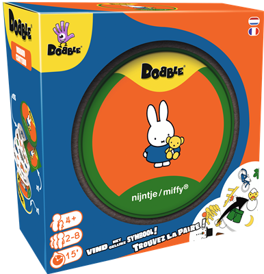 dobbel spel nijntje, miffy, woordenschat en visuele waarneming spelenderwijs oefenen