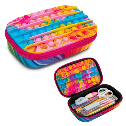 ZIPIT POP Pencil Box for Kids, Silicon Sensory Push It Case