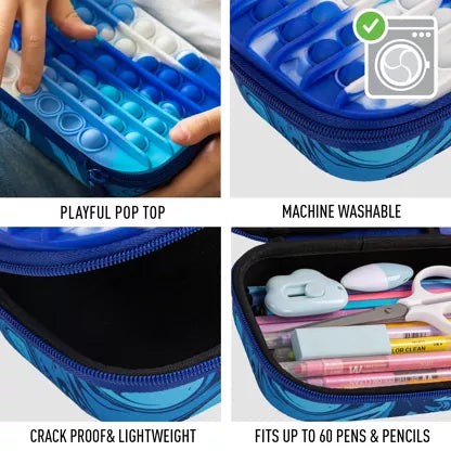 ZIPIT POP Pencil Box for Kids, Silicon Sensory Push It Case, sensoriek etui met pop it, detailfoto's