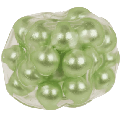 ASMR fidget bal parelmoer groen met harde balletjes – knijpbare stressbal met geluid