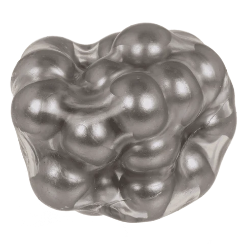 ASMR fidget bal parelmoer zilver met harde balletjes – sensorische knijpbal