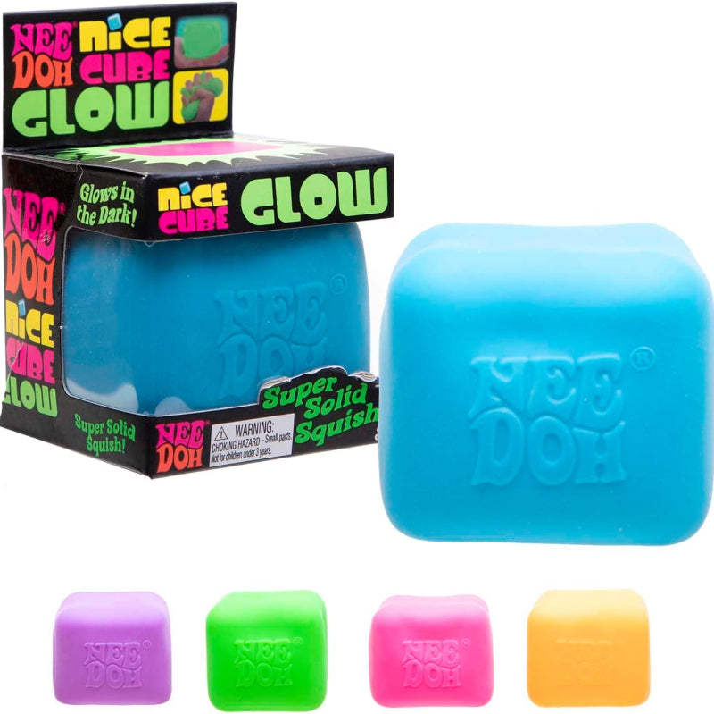 NeeDoh Nice Cube Glow– sensorisch glow in the dark fidget speelgoed in 5 prachtige kleuren