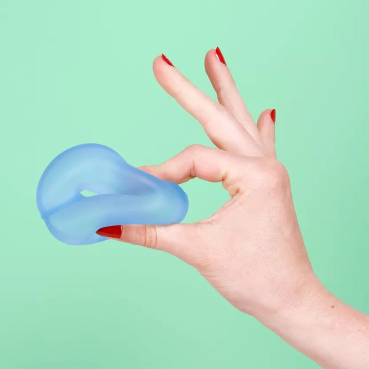 blauwe fidget speks loop gump original, antistressball