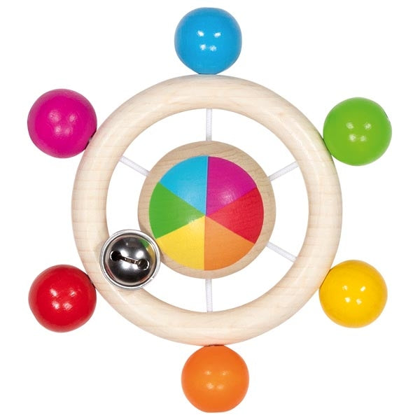 baby rammelaar rond, regenbogenkleur, tol, motoriekspeelgoed