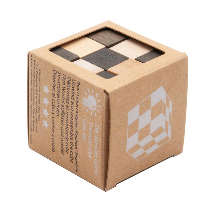 houten pocketpuzzel slang, twee kleurig in verpakking, motoriekspeelgoed