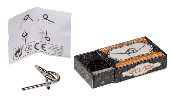 iq puzzel, metal puzzel, puzzel in doosje met instructie