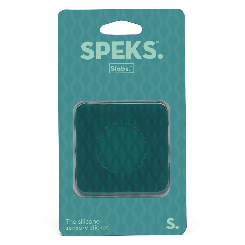 Vierkante siliconen fidget sticker voor tieners en volwassenen, groene sticker van silicone in verpakking van speks