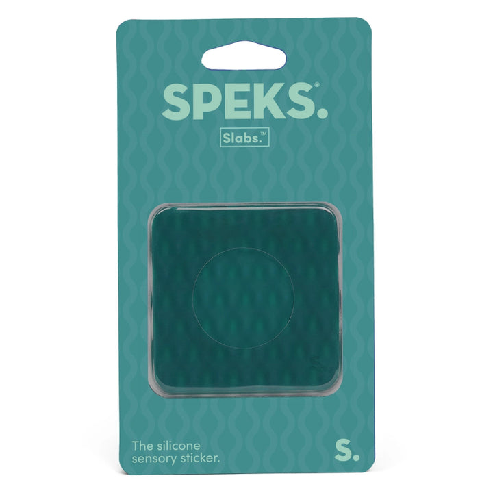 Vierkante siliconen fidget sticker voor tieners en volwassenen, groene sticker van silicone in verpakking van speks