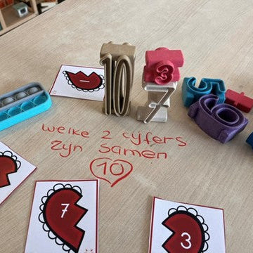 stapelcijfers in de klas, basisschool materiaal, welke 2 cijfers zijn samen 10