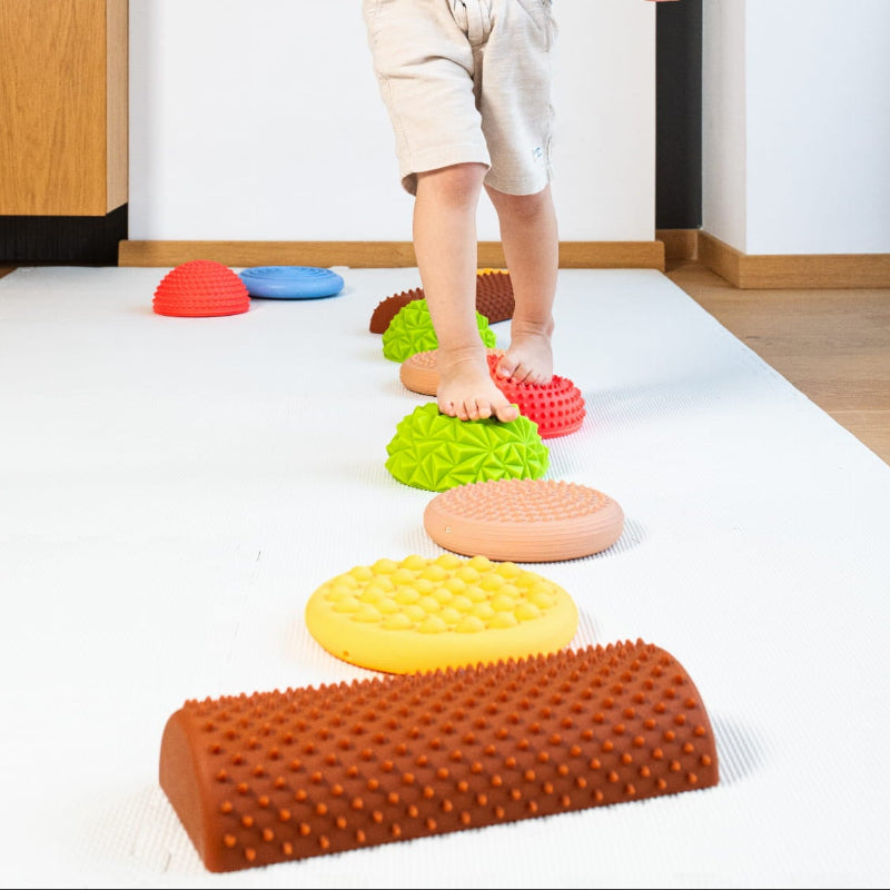 balans en sensoriek parcour met 11 delig sensoriek pad elementen, motoriekspeelgoed voor basisschool en therapy