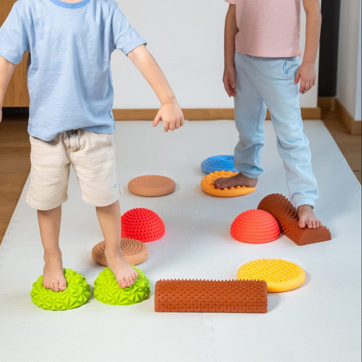 11 delig sensoriek pad, balans egels met verschillende structuren, si materiaal, sensoriek voor basisschool en therapy