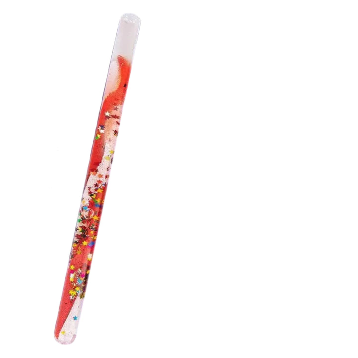 Sensorische glitter toverstaf rood met bewegende sterren en kraaltjes