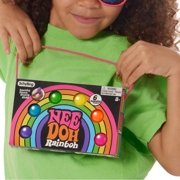 6 squishy needoh rainboh antistressballen, fidget set, kind houd verpakking vast