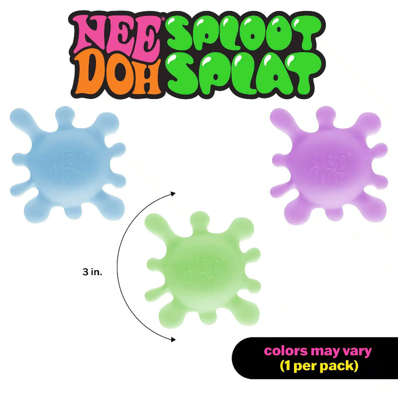 needoh sploot splat 3 kleuren uit verpakking , sensoriek fidget, stille fidget toys