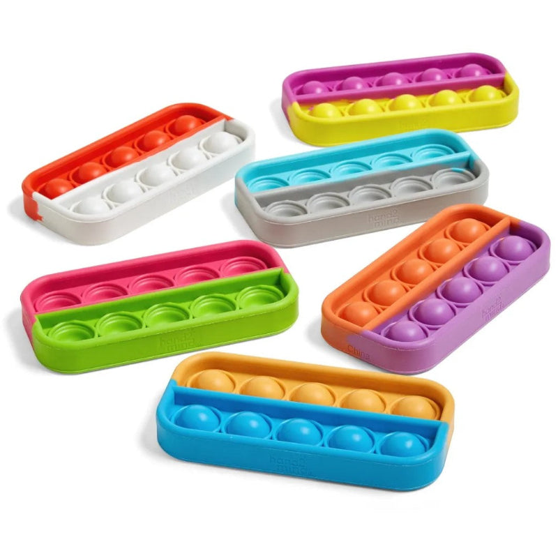 alle kleuren van de pop it met 10 pops voor rekenles, leuke kleurcombinaties, beelddenker, visuel leermateriaal, sensoriek leermateriaal