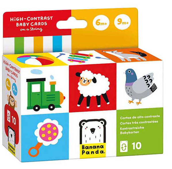 High Contrast Baby Cards van Banana Panda met zwart-wit en kleurcontrasten voor visuele stimulatie baby