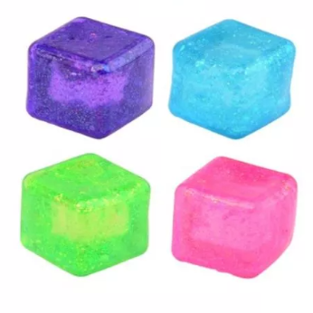 Slow rise glitter cube