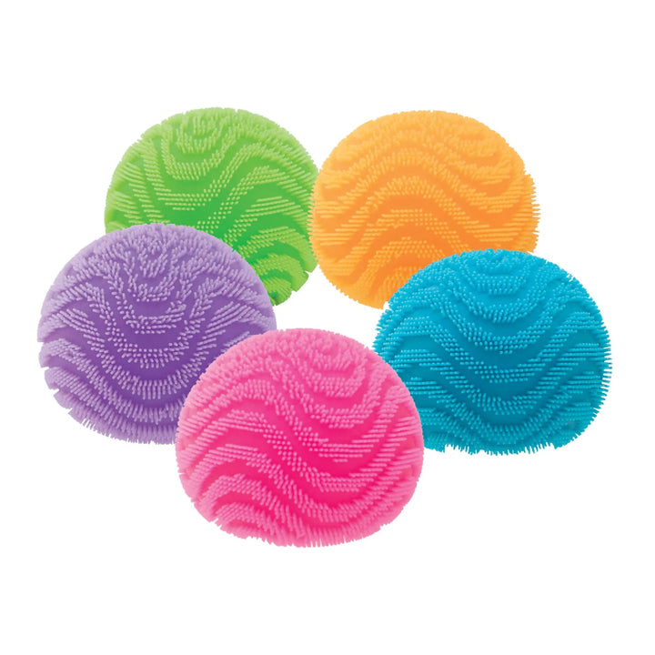 5 verschillende kleuren needoh wave, sensoriek bal met fransjes, sensoriek speelmateriaal, fidget