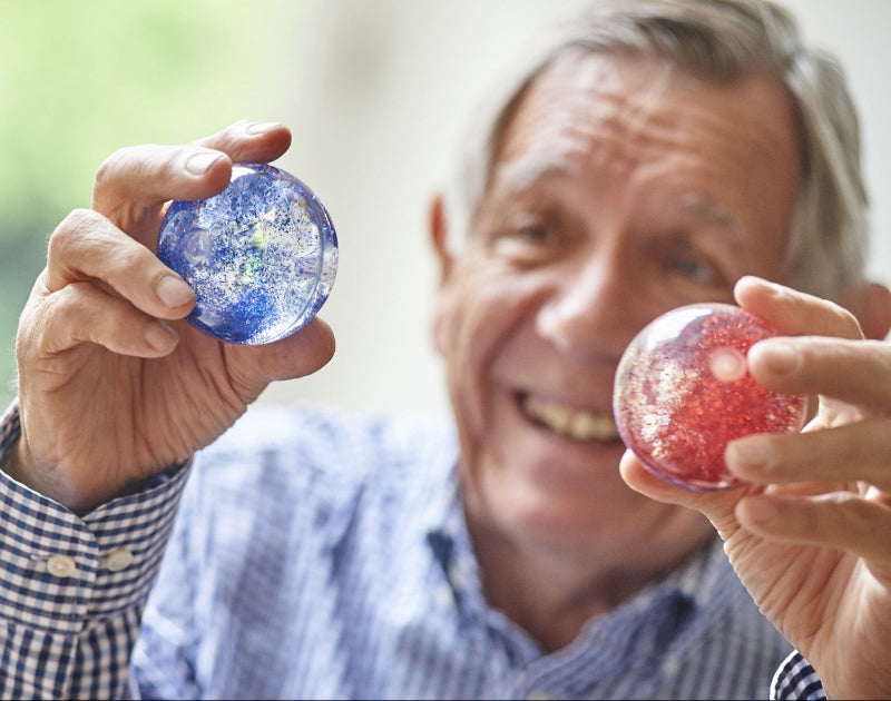 sensoriek ballen tickit senioren, therapie