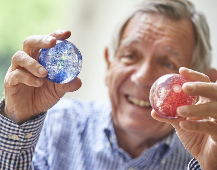 sensoriek ballen tickit senioren, therapie