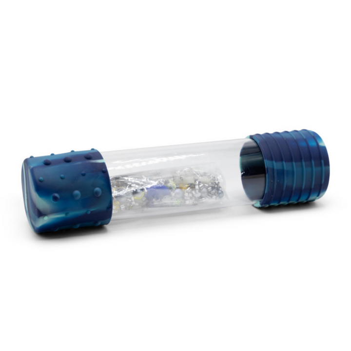 diy calm down bottle thema galaxy, sensoriek fles, blauw