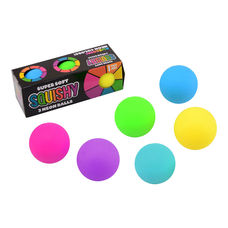 Toys42Hands Squeeze neon ballen 3 stuks