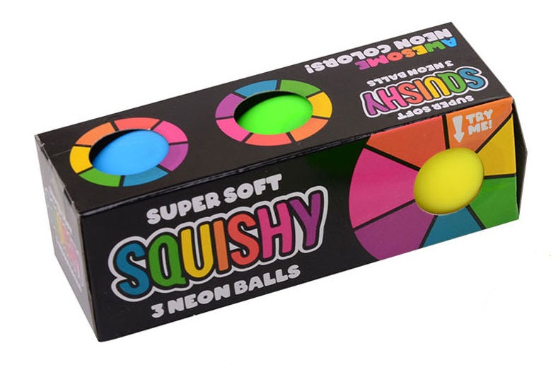 Toys42Hands Squeeze neon ballen 3 stuks