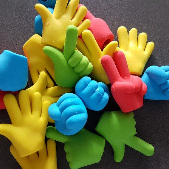 Toys42Hands Gum handje, alle kleuren een soorten op een hoop