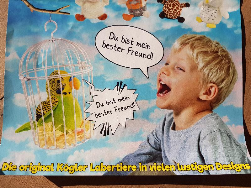 Toys42Hands Knuffel recorder blauwe grasparkiet