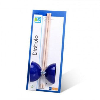diabolo met kartonen verpakking met houten handvatten en touw zichtbaar