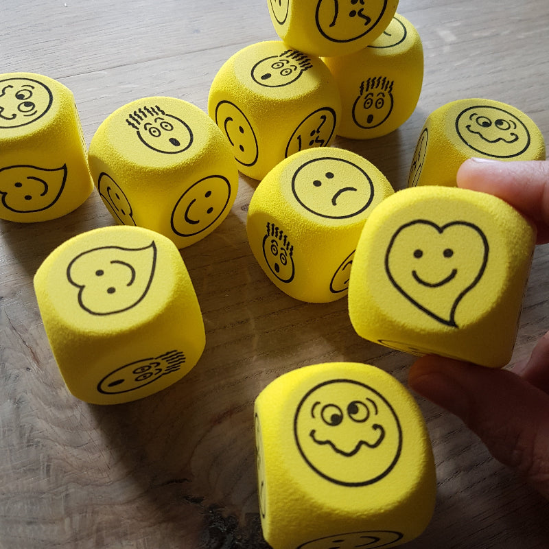 Toys42Hands Emotiedobbelsteen, geel van schuimrubber
