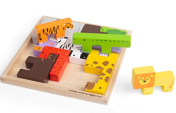 bigjigs Dieren Lock-A-Block tetris puzzel