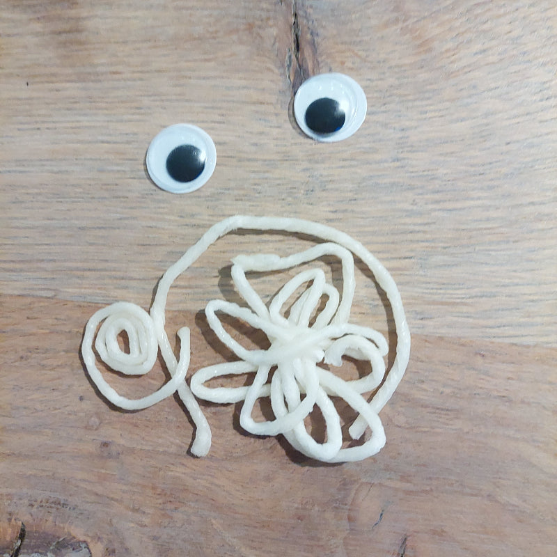 Wikki Stix Natuurkleuren 48 stuks, witte wikki stix mond met ogen gecombineerd, motoriek materiaal