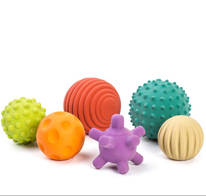 rubber baby ballen verschillende structuren en kleuren