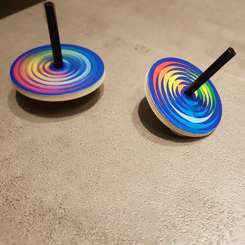 goki Houten tollen rond 8 stuks