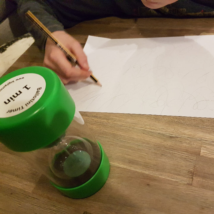 Ballotini zandloper 1min, grote zandlopers, tijdbesef bij opdrachten