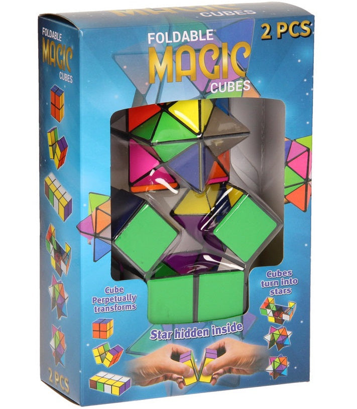 Toys42Hands Magic Cube 2 in 1, foldable magic cubes in verpakking