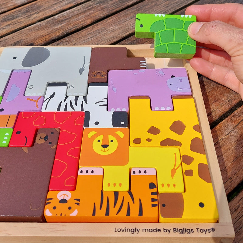 bigjigs Dieren Lock-A-Block tetris puzzel
