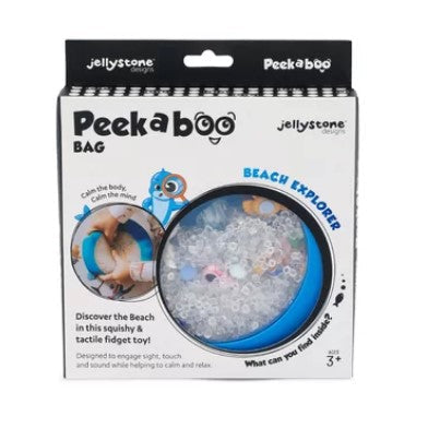 peekaboo van jellystone, beach, strand, sensoriek zak, sensoriek speelgoed