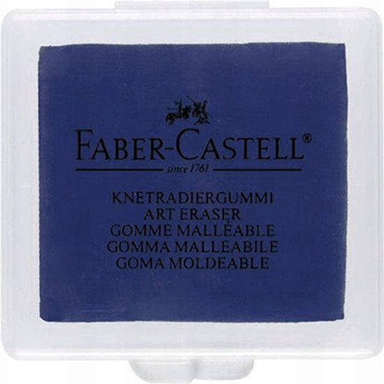 Faber-Castell kneedgum donkerblauw, kneedbaar art eraser en fidget speelgoed voor fijne motoriek, focus en artistieke correcties