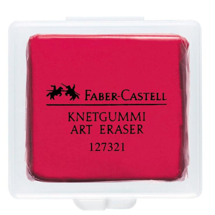 Faber-Castell kneedgum rood als art eraser en fidget speelgoed om te kneden, vormen en correcties in tekeningen aan te brengen
