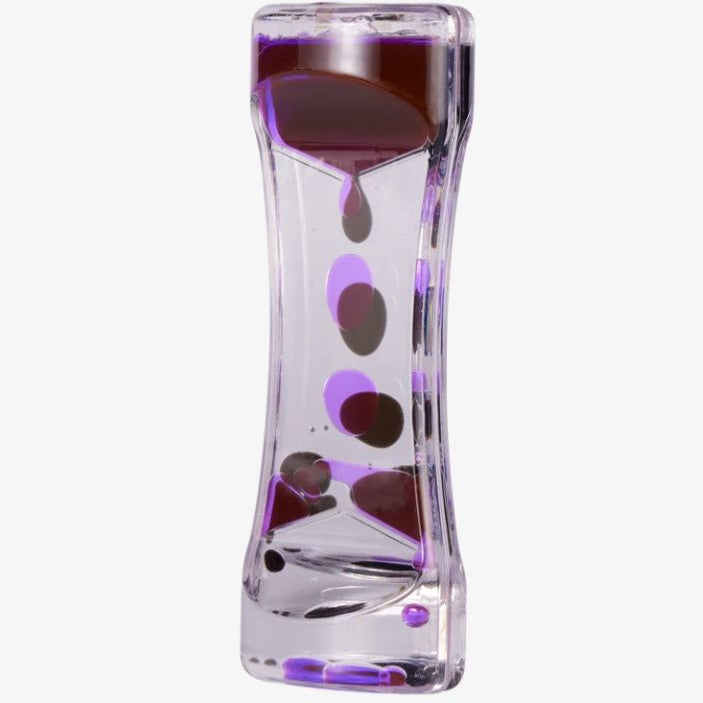liuid lavablubber, liquid timer, zwart paars, sensoriek materiaal