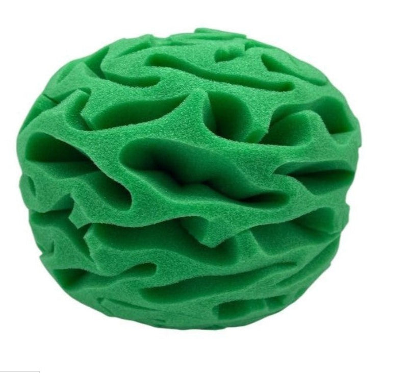 groene gymball, duurzaam, zacht, goede grip, schoolsport, schuimrubber bal